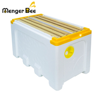 Nueva Caja de Cría de Abejas Reina MengerBee Langstroth Aislada Blanca con Alimentador Superior de Poliestireno Expandido (EPS) y Partición de Espuma de PVC