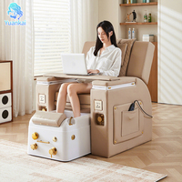 Fauteuil de pédicure spa électrique de luxe moderne pour salon de manucure, sans plomberie, inclinable et réglable, avec massage intégré
