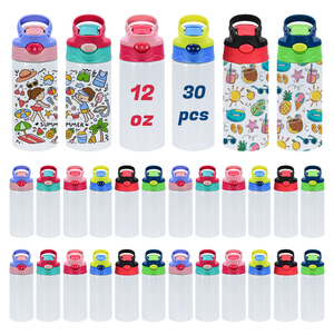 Rts מחסן usa 30 יח/ctn 12 עוז סובלימציה נירוסטה קיר כפול ואקום בידוד ילדים בקבוק מים עם מכסה להעיף - Product Image 2