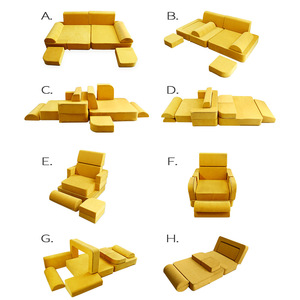 Cojín de Sofá Modular Plegable para Niños Sion, Color Amarillo Sólido, para Niños de 3 Años en Adelante, Muebles de Sofá Infantiles - Product Image 4