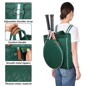 Sac à dos de tennis matelassé en microfibre vert léger rembourré Pickleball <span class=keywords><strong>Badminton</strong></span> à la mode pour femmes - Product Image 5