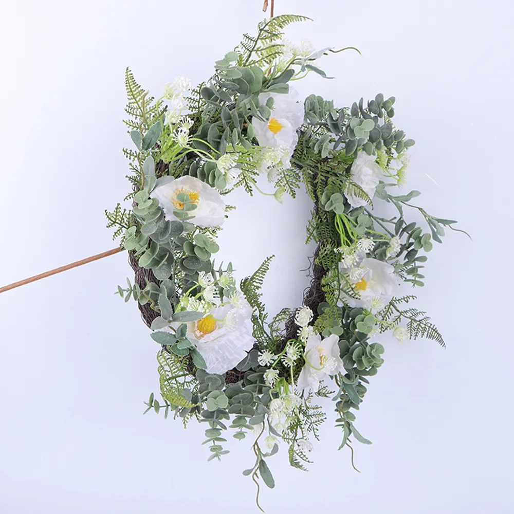 Custom artificial wreath spring green wreaths for front door wedding wreath crafts gardener spring summer decoration 30-60CM