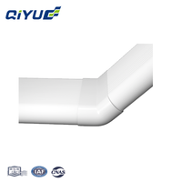 Qiyue fabrication de haute qualité 132mm * 30mm ABS coude d'escalade mural à 45 degrés pour conduit plat pour système de conduit d'air