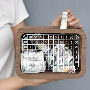 Hucha de madera borrable para niños, hucha para niños, <span class=keywords><strong>libras</strong></span> británicas, EURO dólares, hucha de ahorro, hucha de madera creativa - Product Image 5