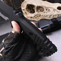 Couteau de chasse et de camping Hongrui 2026, nouvelle arrivée, style Tanto, lame fixe avec manche en G10 et étui K