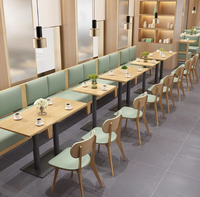 Ensemble de tables et de chaises de restaurant moderne XY BF, ensembles de canapés de stand, café, boutique de restauration rapide, bar, siège de stand en bois