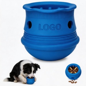 Custom Blue Interactive <b>Dog</b> Chew Toy With Food Dispenser For Medium <b>Dogs</b> Indoor Use <b>Plastic</b> Material Simple Style - Product Image 1