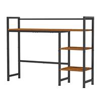 Étagère de rangement marron pour bureau à domicile, dortoir, organisateur d'écran d'ordinateur, étagère de bureau à 4 niveaux, présentoir de bureau, étagère de rangement en bois pour bureau