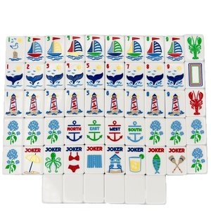 Fichas de mahjong estilo americano en stock, personalizadas con diseños especiales que presentan motivos de vida marina, perfectas para entretenimiento. - Product Image 5