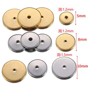 Cuentas espaciadoras de acero inoxidable Mingx, con forma de rueda, chapadas en oro de 18K, sueltas, redondas perforadas, cuentas de posicionamiento DIY - Product Image 3