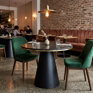 Socle de <span class=keywords><strong>table</strong></span> moderne en <span class=keywords><strong>fonte</strong></span> thermolaquée, piétement noir orné, mobilier de <span class=keywords><strong>bistrot</strong></span> français pour restaurant, café, extérieur - Product Image 3