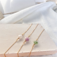 Pulsera de Cristal Irregular con Cadena de Extensión Chapada en Oro Fino Hecha a Mano al Mejor Precio, Clásica para la Creación de Joyas, Regalos para Mujeres