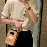 Sac de rangement mobile mini vintage chic, bandoulière simple, unisexe, multi-usages, portable