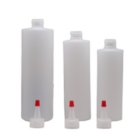 MAYSURE 150ml 200ml 250ml Bouteille à presser ronde vide en plastique LDPE Boston sans BPA avec bouchon à pointe Yorker rouge