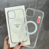 Étui de protection rigide magnétique transparent en acrylique de luxe OKHOPE pour iPhone 17 Pro Max 16 14 Plus avec protection d'appareil photo et boîte de vente au détail