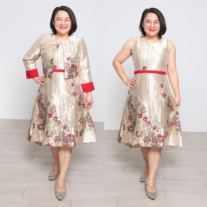 Robes de cérémonie élégantes et luxueuses pour femmes grandes tailles, tailleur d'église avec veste courte, robes personnalisées pour événements, tenues du dimanche - Product Image 2