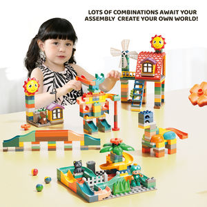 FEELO Jungle Hut Slide Building Blocks Big Bricks Maze Ball Track Building Blocks Embudo Slide Juguetes educativos para niños - Product Image 4