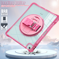 Étui de protection hybride TPU antichoc robuste pour tablette pour iPad Air 13 2024 M2 avec bandoulière 360 rotation béquille