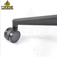 Base de chaise de bureau à dossier haut en alliage d'aluminium avec revêtement en poudre noir mat, mécanisme d'inclinaison et de rotation réglable en hauteur, cinq étoiles