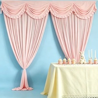 Fournitures et décorations élégantes pour fêtes : Panneaux de fond rose et bleu de 3m x 3m avec draperies pour mariages et événements