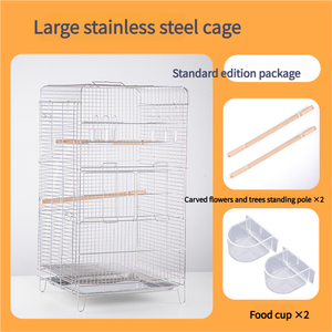 Jaula de cría de canarios de loro de Metal grande profesional Bandeja de plástico fácil de limpiar Jaula de pájaros resistente Caja de configuración simple embalada - Product Image 4