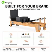 Machine de Pilates Reformer Portable en Bois de Chêne OEM ODM, Équipement de Santé Professionnel Réglable pour Studio Commercial et Salle de Sport à Domicile