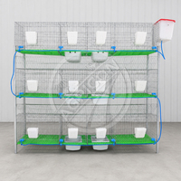 Nouvelle cage à lapins galvanisée de type H, 3 niveaux, en treillis métallique empilable, avec mangeoire et abreuvoir