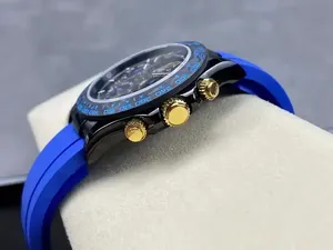 High-End Carbon Fiber Mechanical <b>Watch</b> Tonneau NH35 Diver's Blue Black Gold <b>Skeletonized</b> Wristwatch Exudes Trendiness Precision - Product Image 6
