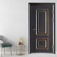 Puerta de Seguridad de Fábrica Clase A, Moderna, con Cerradura Inteligente Integrada, Puerta de Entrada de Acero de Lujo Sencilla para Vivienda Residencial