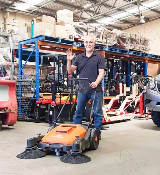 Commercial industrial electric vacuum double brush industrial driving floor scrubber