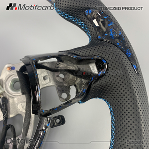 Volante Deportivo Personalizado de Fibra de Carbono Forjado Azul para Hyundai Serie N I20N I30N Elantra N N-line 2018-2026 - Product Image 4