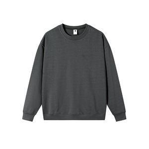 Coupe décontractée 330GSM sweat lourd pour hommes 100% coton surdimensionné goutte épaule col rond solide pull pour hommes - Product Image 4