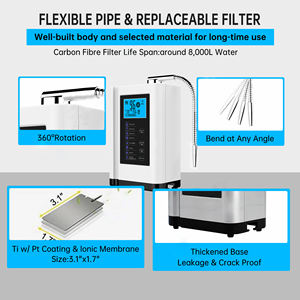 Machine d'ionisation d'eau alcaline de haute qualité 200 GPD |   8 plaques en titane-platine pH 2,5-11,2 |   Facile à nettoyer et à installer - Product Image 5