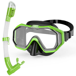 Thiết kế thời trang lặn kính ống thở đặt Silicone chống sương mù đầy đủ Mặt nạ lặn khô Mặt nạ bơi lặn kính đặt - Product Image 4