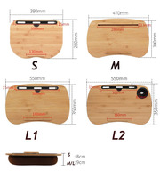 Table de bureau pour ordinateur portable prête à être expédiée avec plateau en bambou avec coussin d'oreiller antidérapant sur le canapé ou le lit