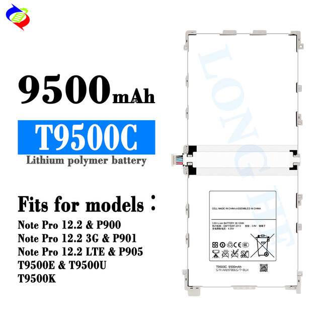 Original Tablet Battery T9500K for Samsung Galaxy Note Pro 12.2 SM-P900 P901 P905 T9500C T9500U T9500E 9500mAh