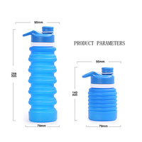 Tasse de voyage en silicone personnalisée Bouteille d'eau en silicone pliable et évolutive Tasse d'eau sans BPA adaptée aux enfants et aux adultes