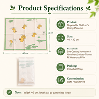 Vente en gros de sets de table jetables pour enfants de qualité alimentaire, 40 cm de large, emballage personnalisé en boîte, antidérapant, fabriqué en Chine, Zhejiang