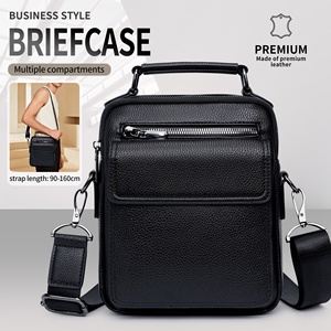 Sac bandoulière léger et tendance pour homme, multi-poches, résistant à l'usure, en cuir PU de qualité supérieure, fermeture éclair - Product Image 1