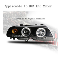 Phares Xénon Angel Eye de Haute Qualité pour Modèles à 2 Portes, 12V 55W 6000K, Neuf pour Série 3 E46 1998-2002