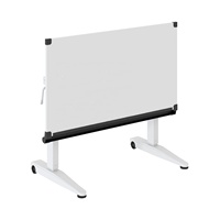 Table mobile moderne en fer à double pieds, réglable en hauteur par vérin pneumatique, avec plateau pliable pour usage bureautique