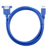 USB 3.0 Typ A Stecker auf Buchse Verlängerungskabel mit Panelmontage-Schrauben 5Gbps 1 Meter 24AWG STP Abgeschirmt
