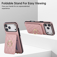 Étui portefeuille Premium pour iPhone 17 Pro avec cordon tour de cou, sangle bandoulière et anneau de maintien en cuir PU pour iPhone 17 Pro Max