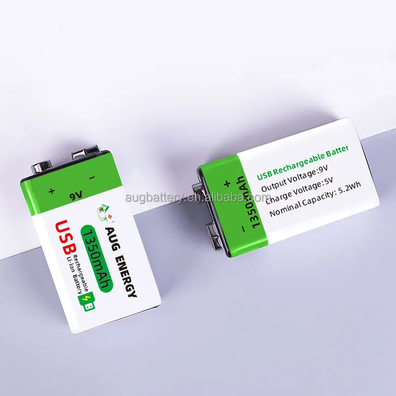 Sıcak satış 9V USB pil 850mAh 1000mAh 1350mAh taşınabilir Li-ion pil tüketici elektroniği için