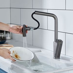Kitchen Sink Faucet Single Handle Pull Out <b>Spray</b> Modern Deck <b>Mounted</b> 2.0-2.9gal/m Ceramic Valve Core - Product Image 3