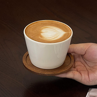 Tasse à café en céramique lisse de style japonais, minimaliste, blanche unie, conique, pour latte art