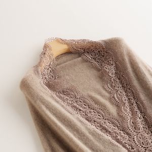 Nuova moda donna lunga sciarpa di lana 100% Cashmere pizzo Poncho donna maglia in pizzo Cashmere sciarpa scialle personalizzato Mongolia adulto inverno - Product Image 2