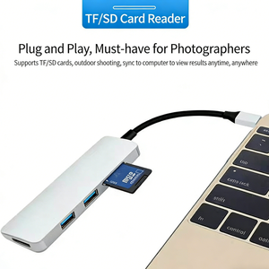 محطة إرساء <span class=keywords><strong>USB</strong></span> 3.0 من الألومنيوم 5 في 1 مع دعم كاميرا لوحة القيادة، تدعم نقل البيانات السريع والشحن، أداة تقنية متوفرة في المخزون - Product Image 1