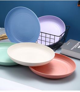 Plato Grande de Paja de Trigo para el Hogar, Anti-caída, Económico, Apto para Microondas, Redondo, Ligero y Fácil de Limpiar - Product Image 6