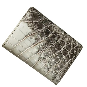 Exotische designer heren portemonnee van echt Himalaya krokodillenleer met dubbele vouw en kaarthouder - Product Image 1